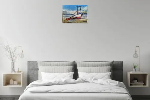 Quadro para Quarto e Sala Tela Mar Praia Barcos Black Friday