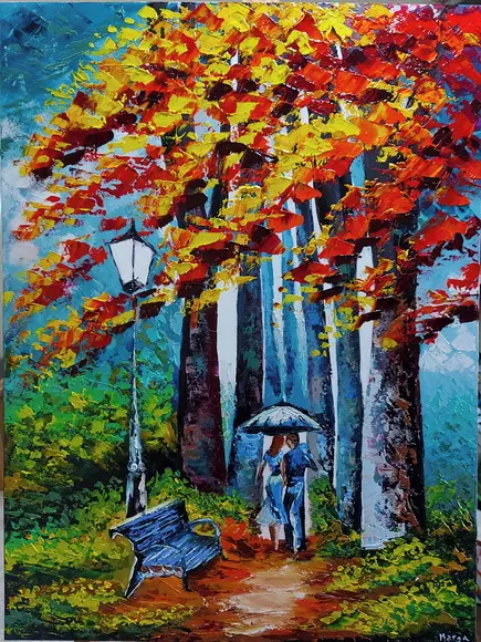 Quadro para Sal Pintura Tela Caminho Love Casal Black Friday
