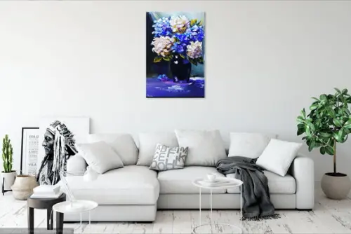 Quadro para Sala e Quarto Hortênsias Presente de Natal