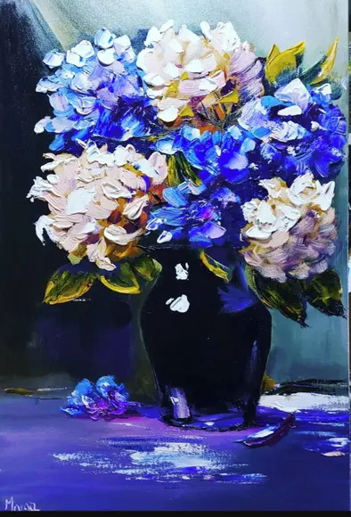 Quadro para Sala e Quarto Hortênsias Presente de Natal