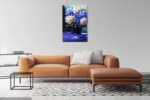 Quadro para Sala e Quarto Hortênsias Presente de Natal