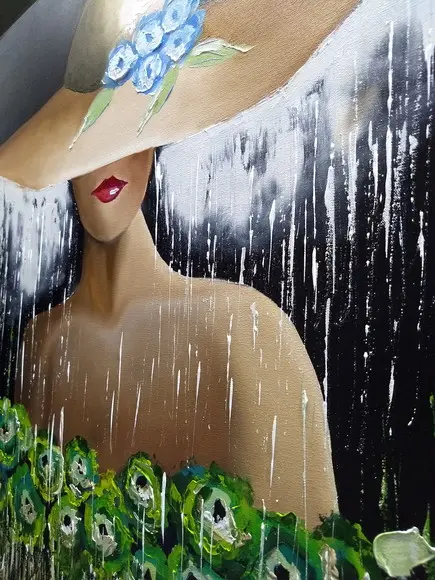 Quadro para Sala e Quarto Mulher de Chapéu Presente de Natal