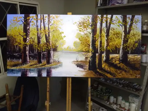 Quadro para Sala e Quarto Paisagem Árvores Presente de Natal