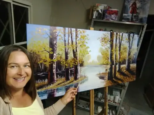 Quadro para Sala e Quarto Paisagem Árvores Presente de Natal