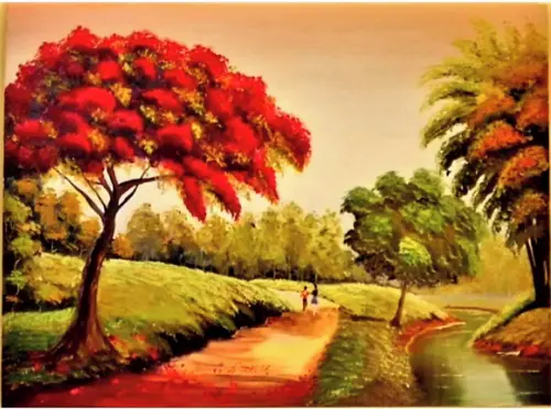 Quadro para Sala e Quarto Pintura Paisagem Presente de Natal