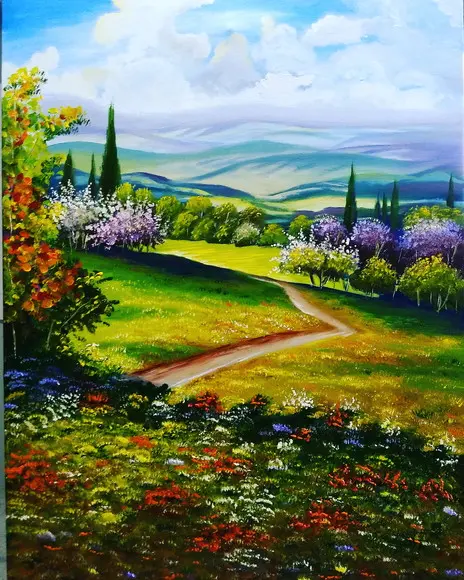 Quadro para Sala e Quarto Pintura Paisagem Presente de Natal