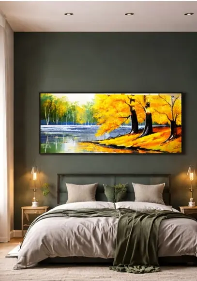 Quadro para Sala e Quarto Pintura Paisagem Presente de Natal