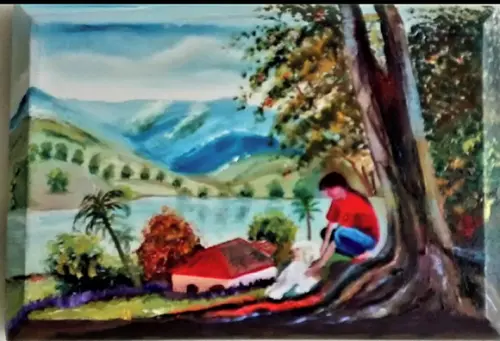 Quadro para Sala e Quarto Pintura Paisagem Presente de Natal