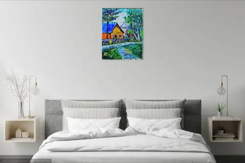 Quadro para Sala e Quarto Pintura Paisagem Presente de Natal