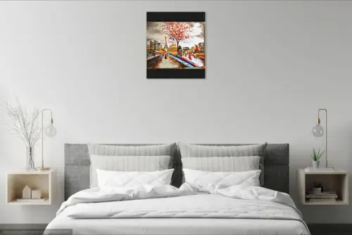 Quadro para Sala e Quarto Pintura Urbana Paris Black Friday