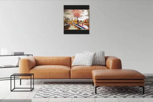Quadro para Sala e Quarto Pintura Urbana Paris Black Friday