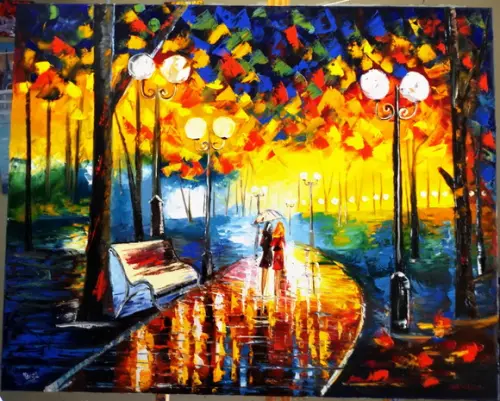 Quadro para Sala e Quarto Pintura Urbana Parque Black Friday