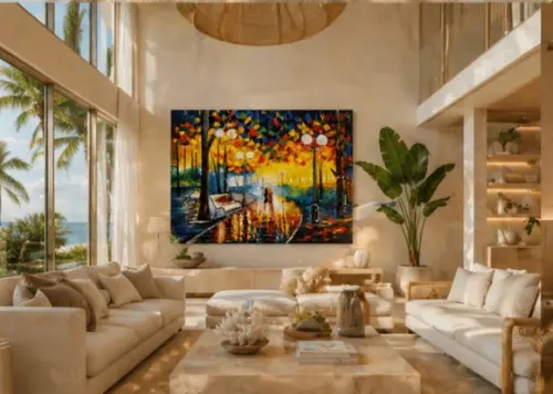 Quadro para Sala e Quarto Pintura Urbana Parque Black Friday
