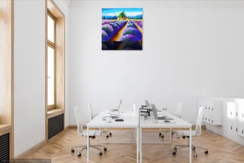 Quadro para Sala Paisagem Campo de Lavanda Presente de Natal