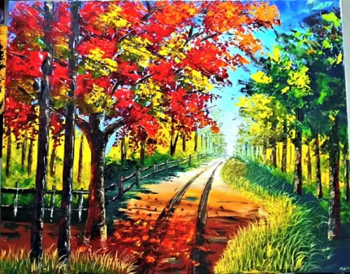 Quadro para Sala Paisagem Flamboyant Presente de Natal