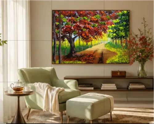 Quadro para Sala Paisagem Flamboyant Presente de Natal