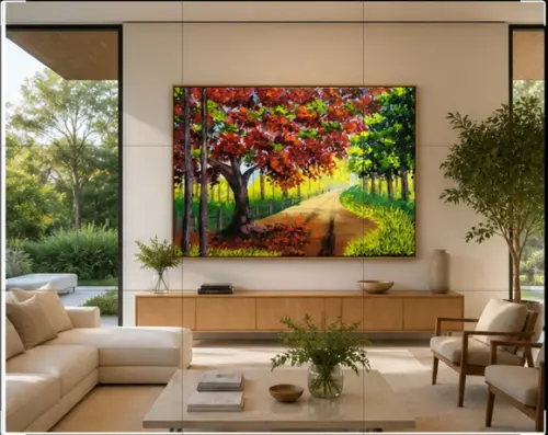 Quadro para Sala Paisagem Flamboyant Presente de Natal