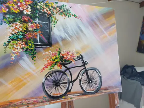 Quadro para Sala Pintura Bike Ciclista Esporte Black Friday