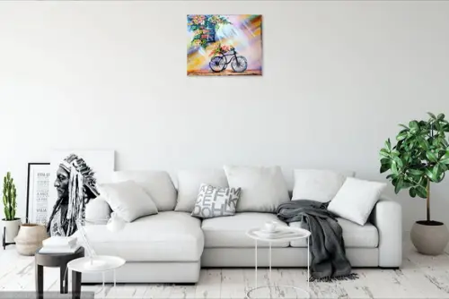 Quadro para Sala Pintura Bike Ciclista Esporte Black Friday