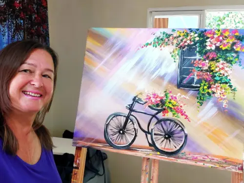 Quadro para Sala Pintura Bike Ciclista Esporte Black Friday