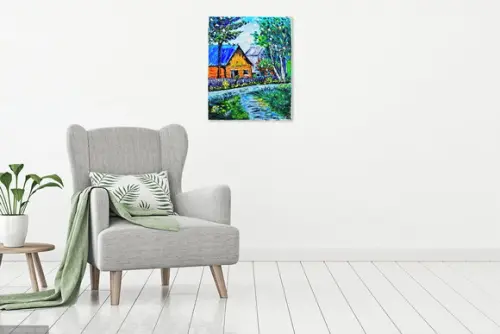 Quadro para Sala Pintura Caminho Passarinhos Black Friday