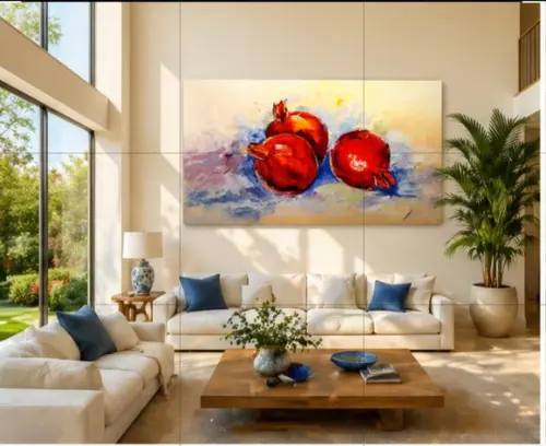 Quadro para Sala Pintura Cozinha Romãs Presente de Natal
