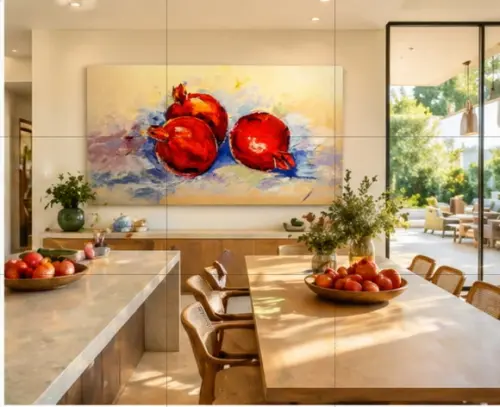 Quadro para Sala Pintura Cozinha Romãs Presente de Natal