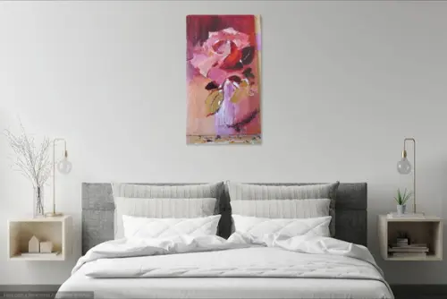 Quadro para Sala Pintura em Tela Abstrato Moderno Floral