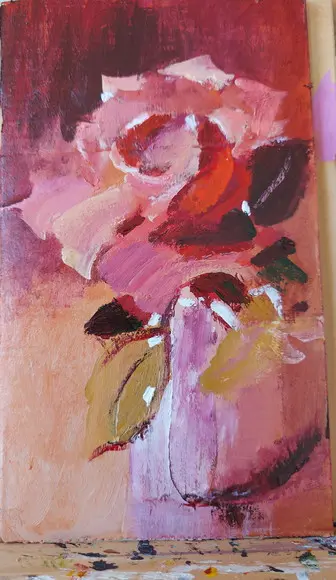 Quadro para Sala Pintura em Tela Abstrato Moderno Floral