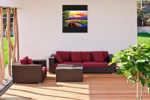 Quadro para Sala Pintura em Tela Paisagem Gado no Pasto