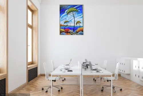 Quadro para Sala Pintura em Tela Paisagem Marina Calmaria