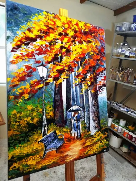 Quadro para Sala Pintura em Tela Paisagem Presente de Natal