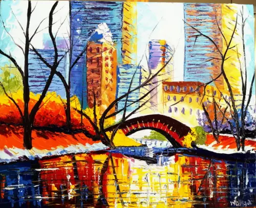 Quadro para Sala Pintura Eua Central Park Black Friday