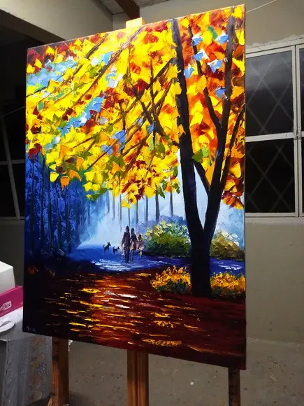 Quadro para Sala Pintura Família Unida Presente de Natal
