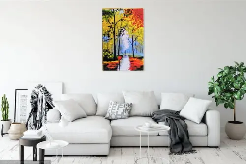 Quadro para Sala Pintura Paisagem Caminhada Black Friday