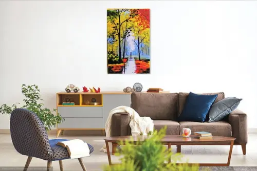 Quadro para Sala Pintura Paisagem Caminhada Black Friday