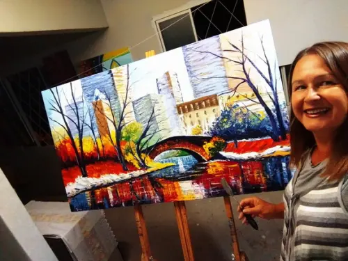 Quadro para Sala Pintura Tela Central Park Presente de Natal