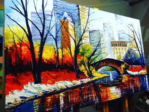 Quadro para Sala Pintura Tela Central Park Presente de Natal