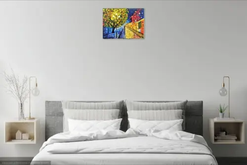 Quadro para Sala Pintura Tela Paisagem Urbana Black Friday