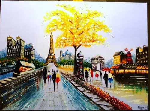 Quadro para Sala Pintura Urbana França París Black Friday