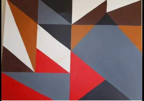 Quadro Pintura em Tela Abstrato Moderno Geométrico para Sala