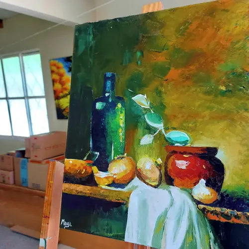 Quadro Pintura em Tela Cozinha Gourmet Vinho Cebolas