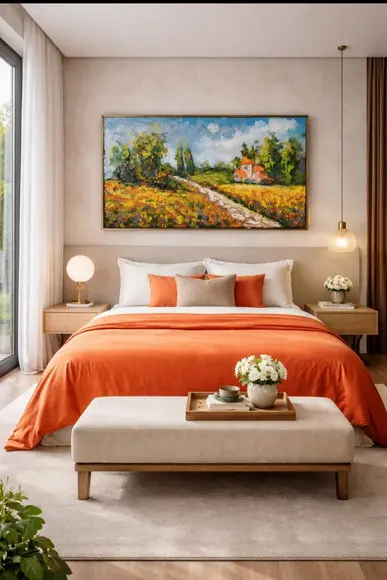 Quadro Pintura em Tela Paisagem Campo de Flores Amarelas