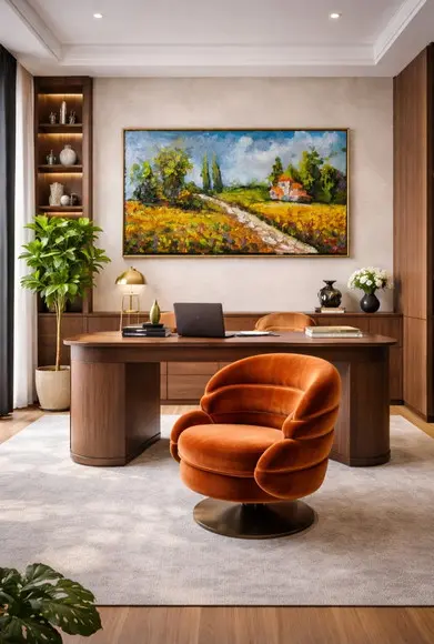 Quadro Pintura em Tela Paisagem Campo de Flores Amarelas