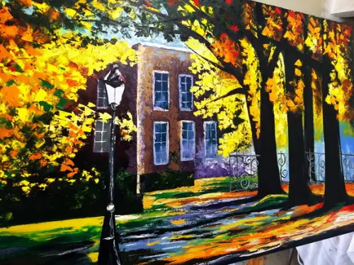 Quadro Pintura em Tela Paisagem Casa na Fazenda Black Friday