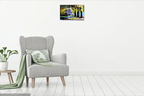 Quadro Pintura em Tela Paisagem Casa na Fazenda Black Friday