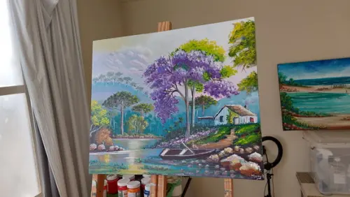Quadro Pintura em Tela Paisagem Presente de Natal
