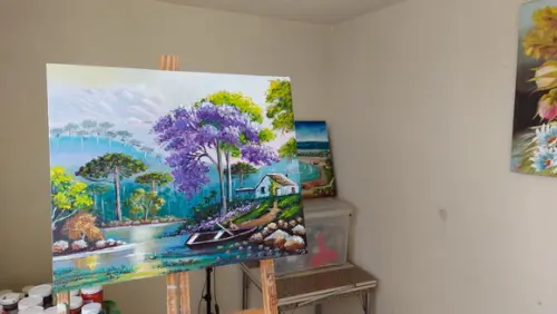 Quadro Pintura em Tela Paisagem Presente de Natal