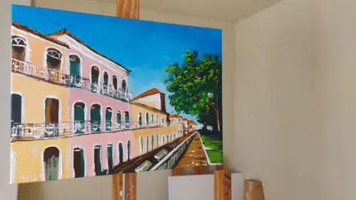 Quadro Pintura em Tela Paisagem Urbana São Luís Maranhão