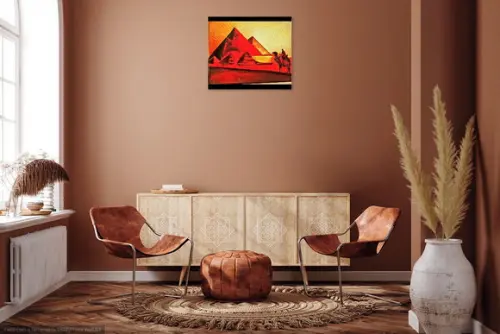 Quadro Pintura em Tela Pirâmides do Egito Presente de Natal